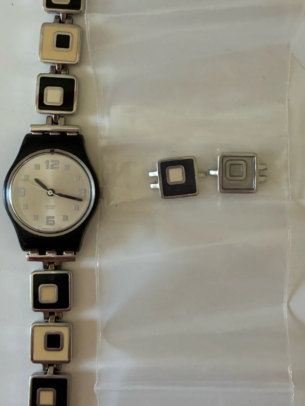 Black and White bracelet Swatch